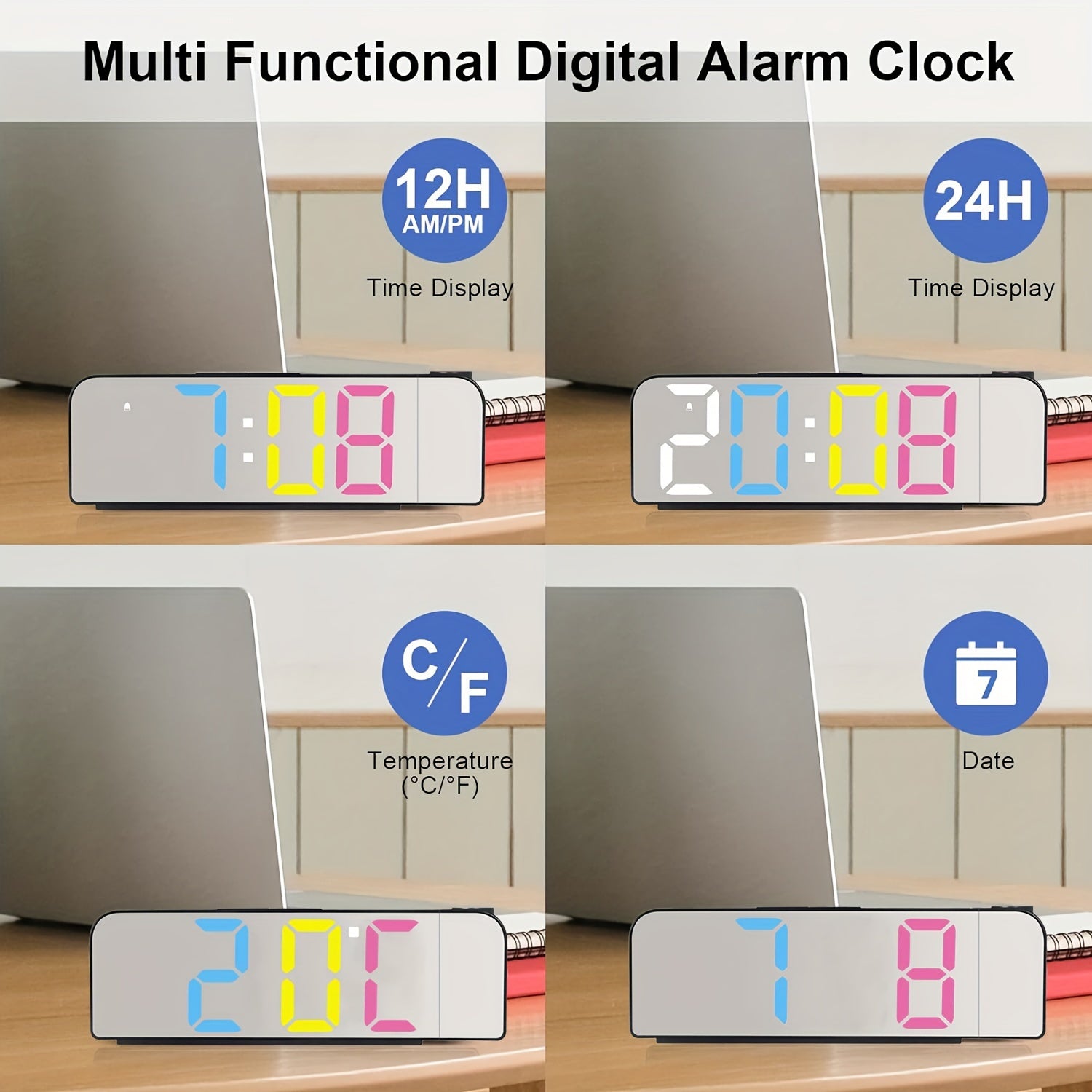ProjectTime – Stijlvolle Digitale LED Wecker met Spiegel
