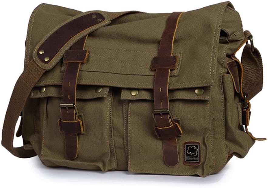 RetroCarry Bag – Vintage Canvas Schoudertas voor Laptops