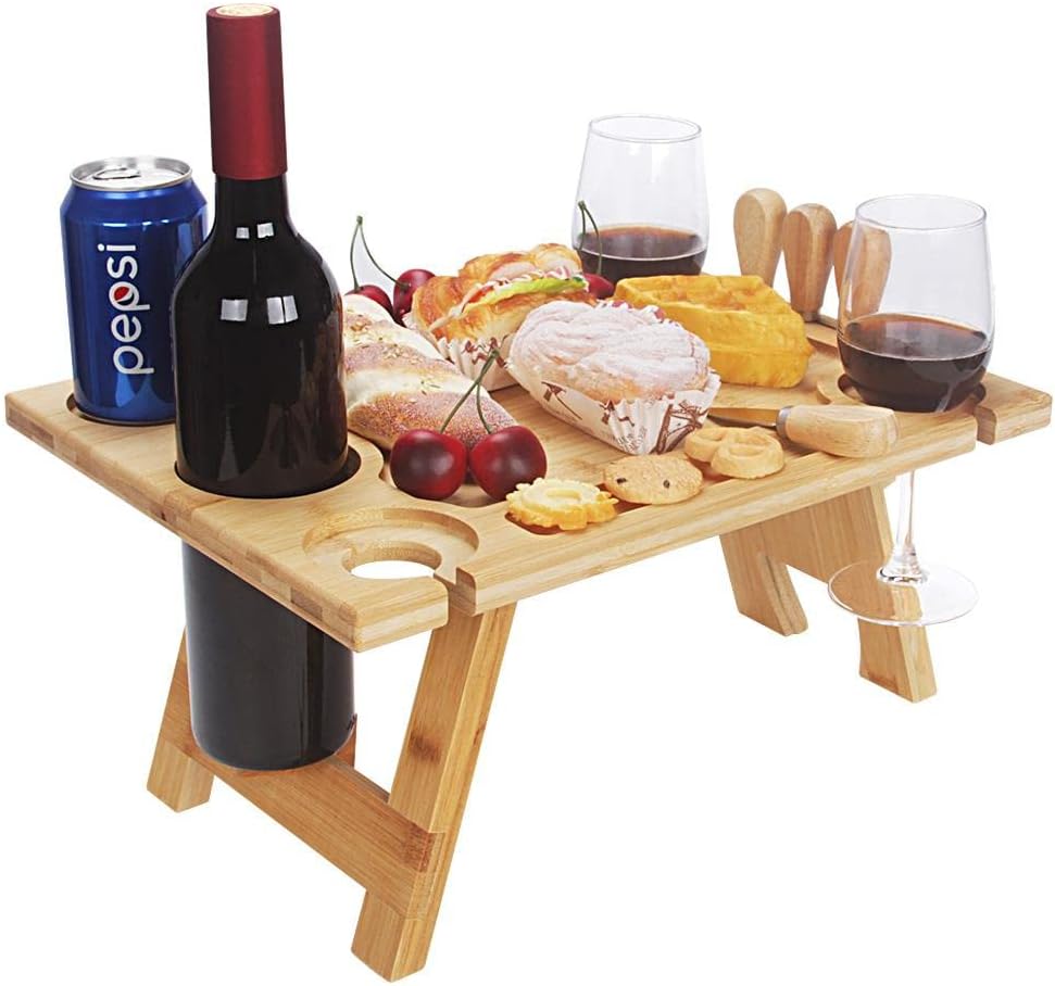 WoodenWine RackTable - Stijlvolle Draagbare Wijnopslag