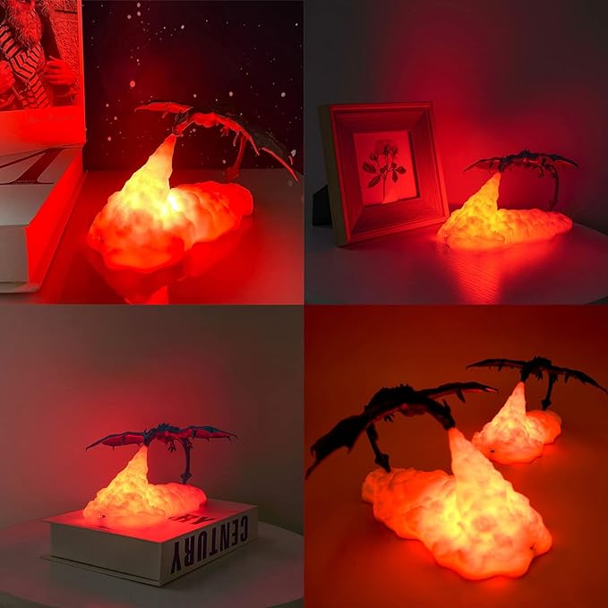 FireDragon Lamp - 3D Oplaadbare Draak Nachtverlichting