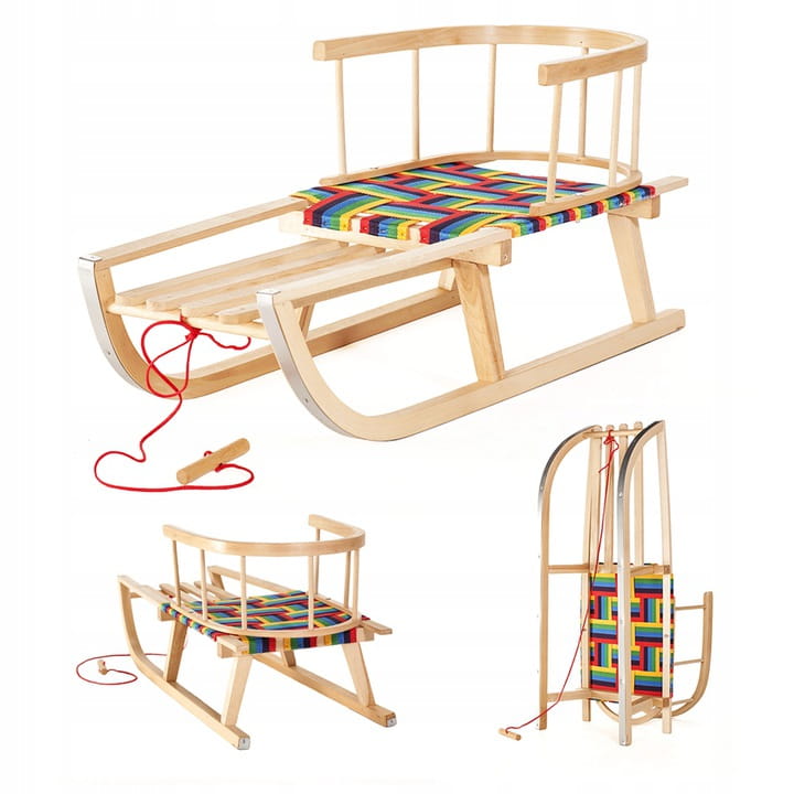 SnowGlide Sled - Kinderstoeltje van Hout en Stof