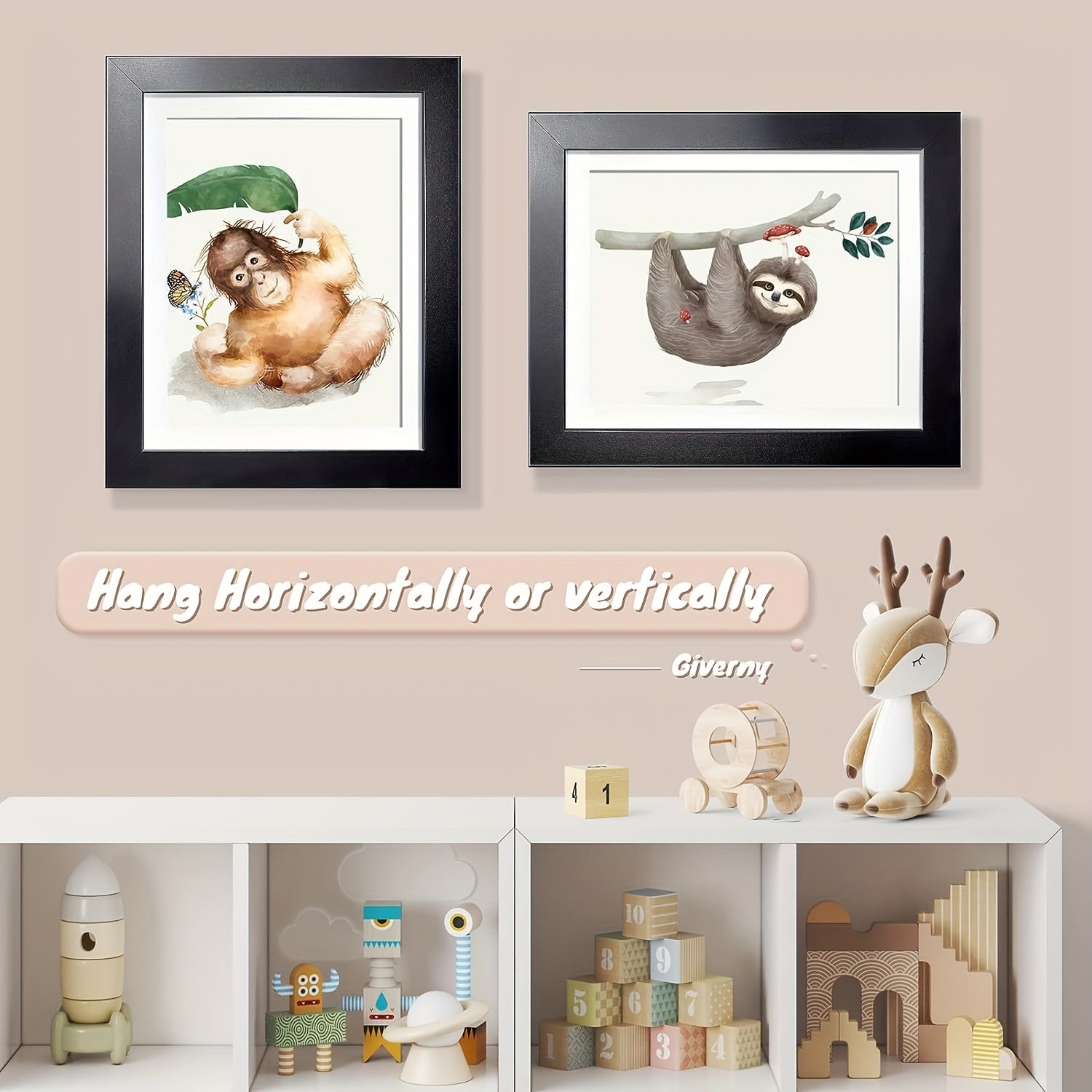 KidArtFrame – Cartoon Kinderfotolijst met Houten Frame