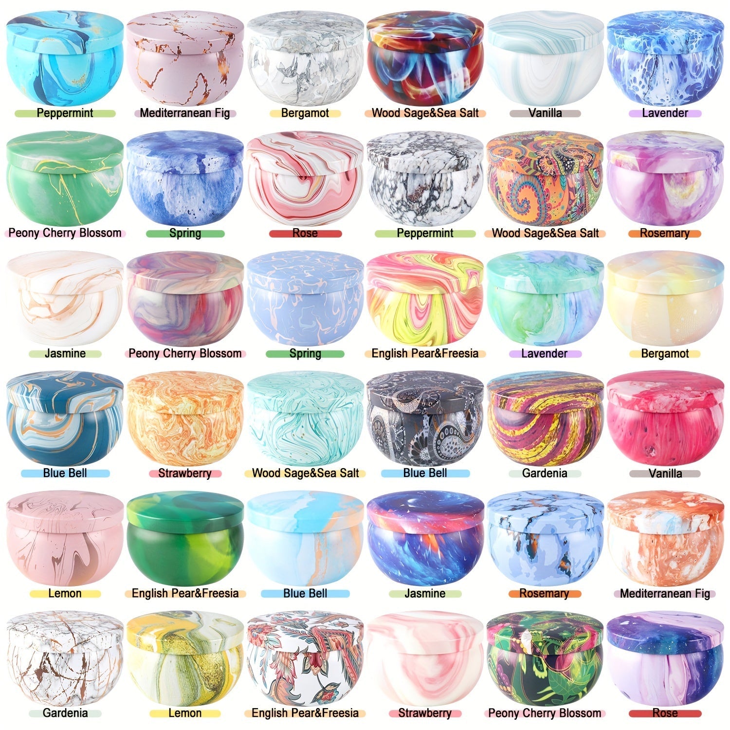 Aromatic Serenity – Luxe Kaarsenset met Marmerprint