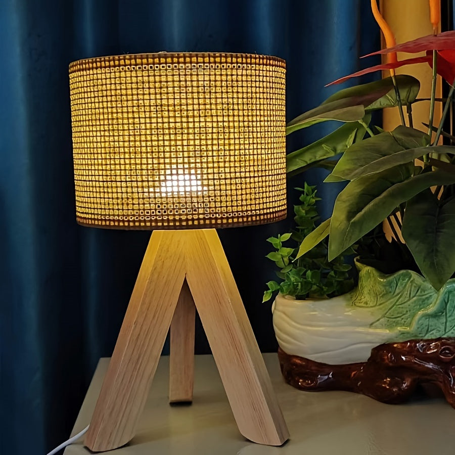 DecoGlow Lamp - Houten Tafellamp met USB Oplader