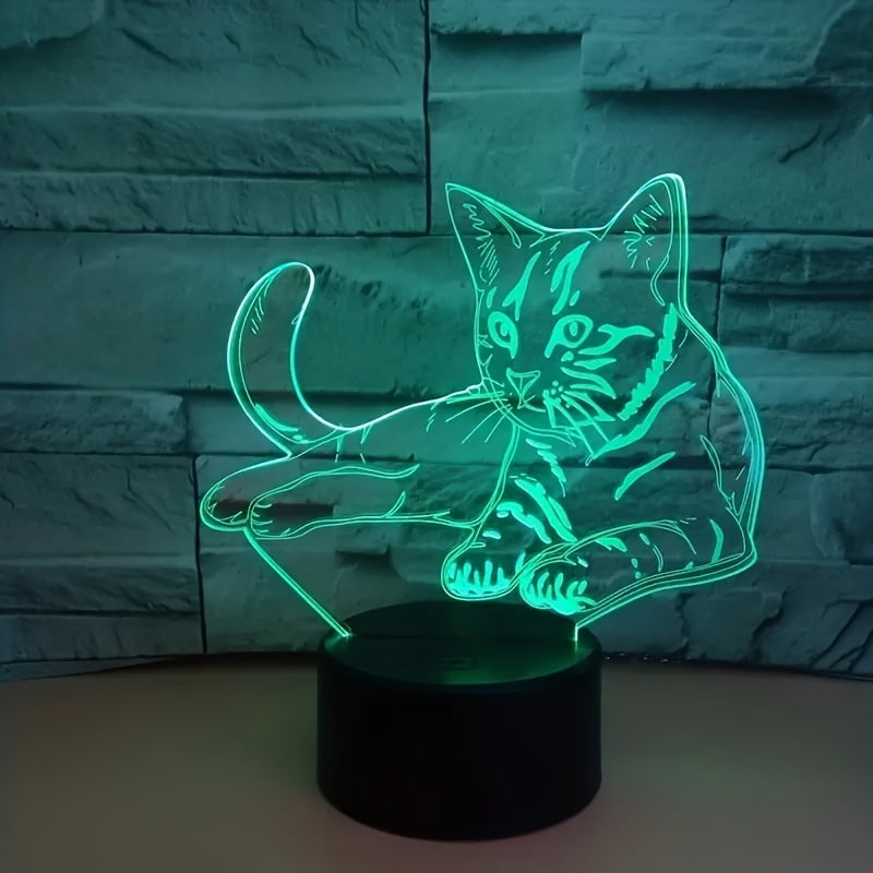 CatGlow - 3D Nachtlamp Kat met 7 Kleuren