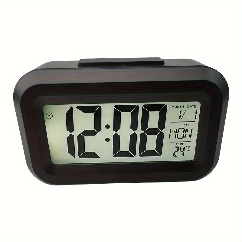 SmartAlarm Clock – Compact LCD Wekker met Geluid en Temperatuur