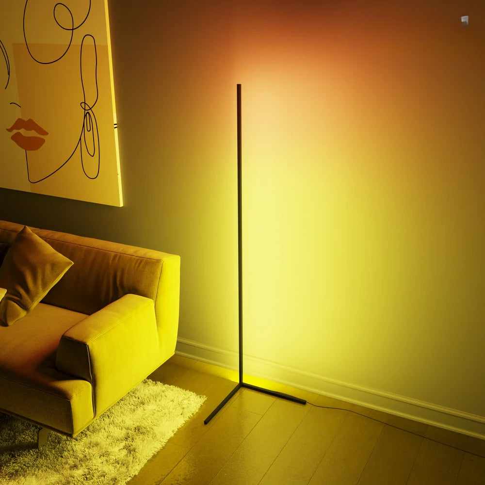 Minimalistische LED Vloerlamp – Moderne Kleurenlamp met Afstandsbediening