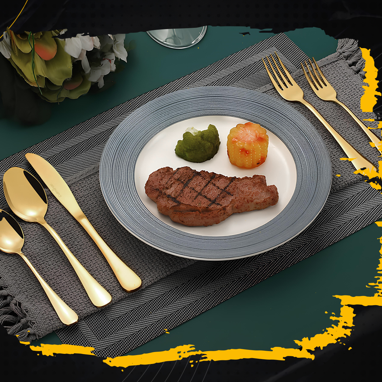 GlamourCutlery - Luxe Champagne Gouden Bestekset voor Feestelijke Diner