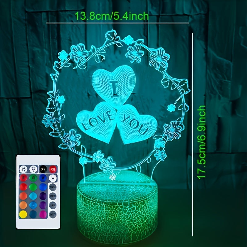 IllusionGlow - 3D Love Hart Nachtlamp