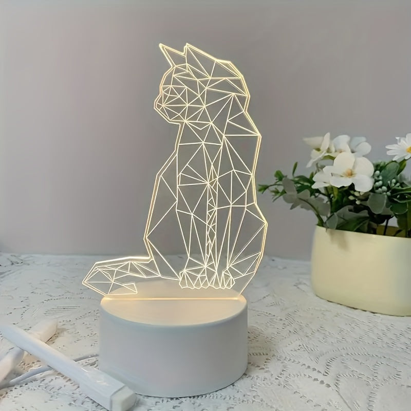 CatGlow Lamp - Moderne 3D USB Nachtlamp