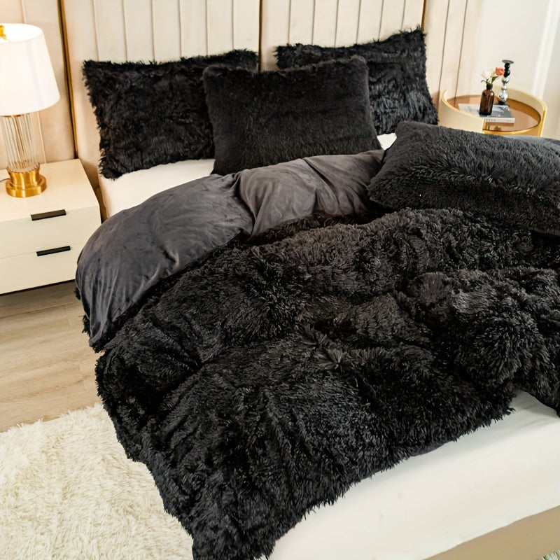Ultrazachte Pluche Dekbedovertrek Set met Rits - Luxe & Comfort