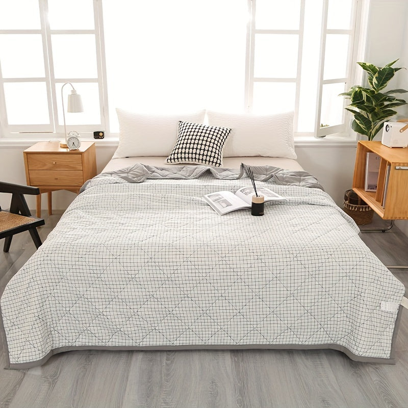 Elegante Preppy Plaid Zomerdeken voor Koele Nachten