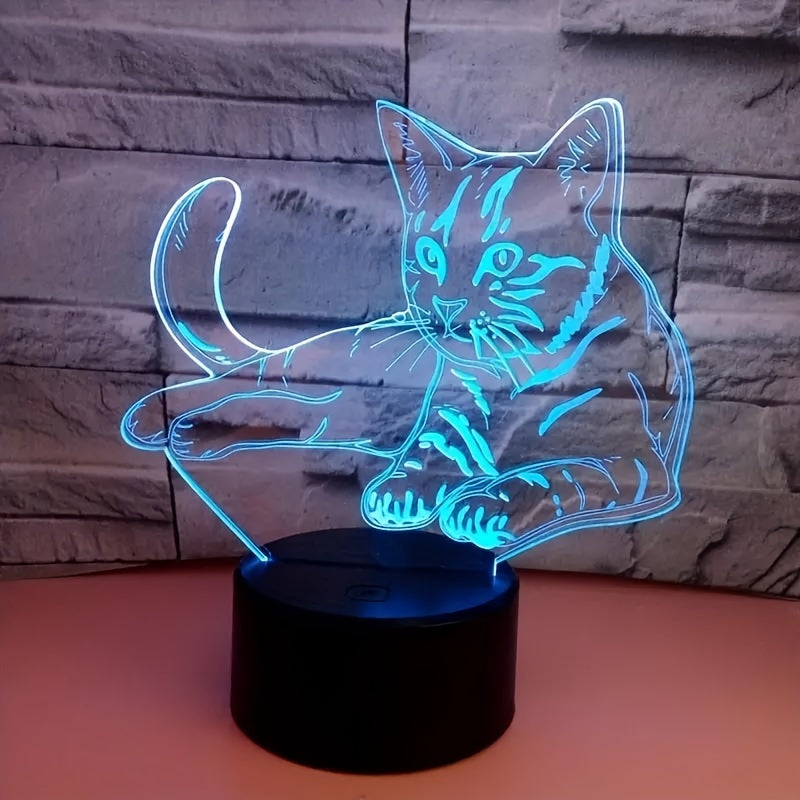 CatGlow - 3D Nachtlamp Kat met 7 Kleuren