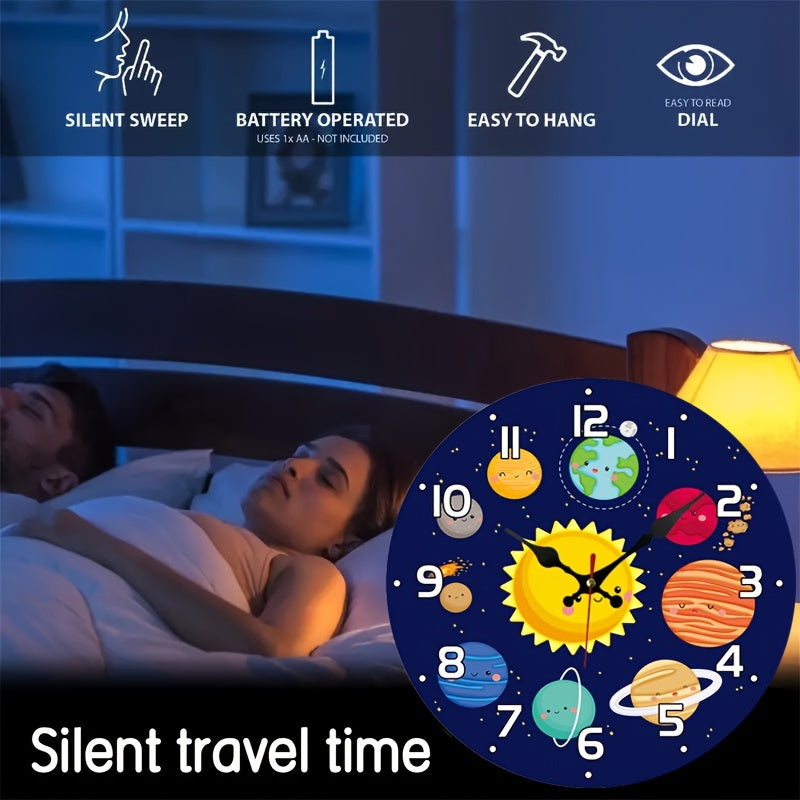 CosmicTime Clock – Rustieke Zonnestelsel Wandklok