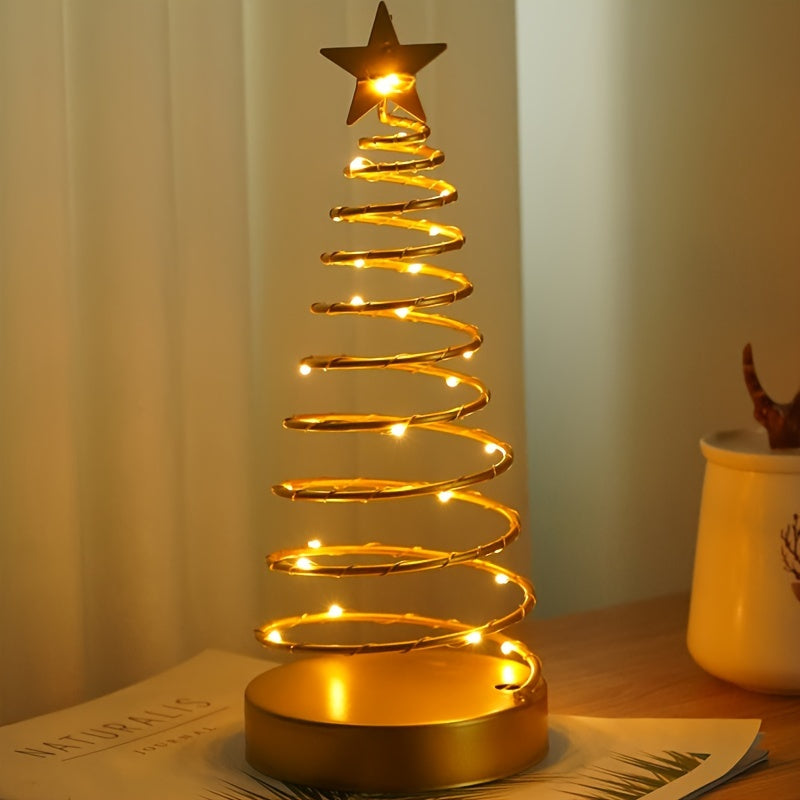 StarGlow – LED Sterboom Tafellamp in Roestvrijstaal