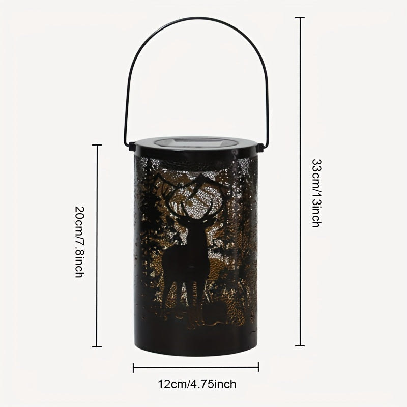 LumiGlow Lantern - Zonne-energie IJzeren Lantaarn met Natuurdesign