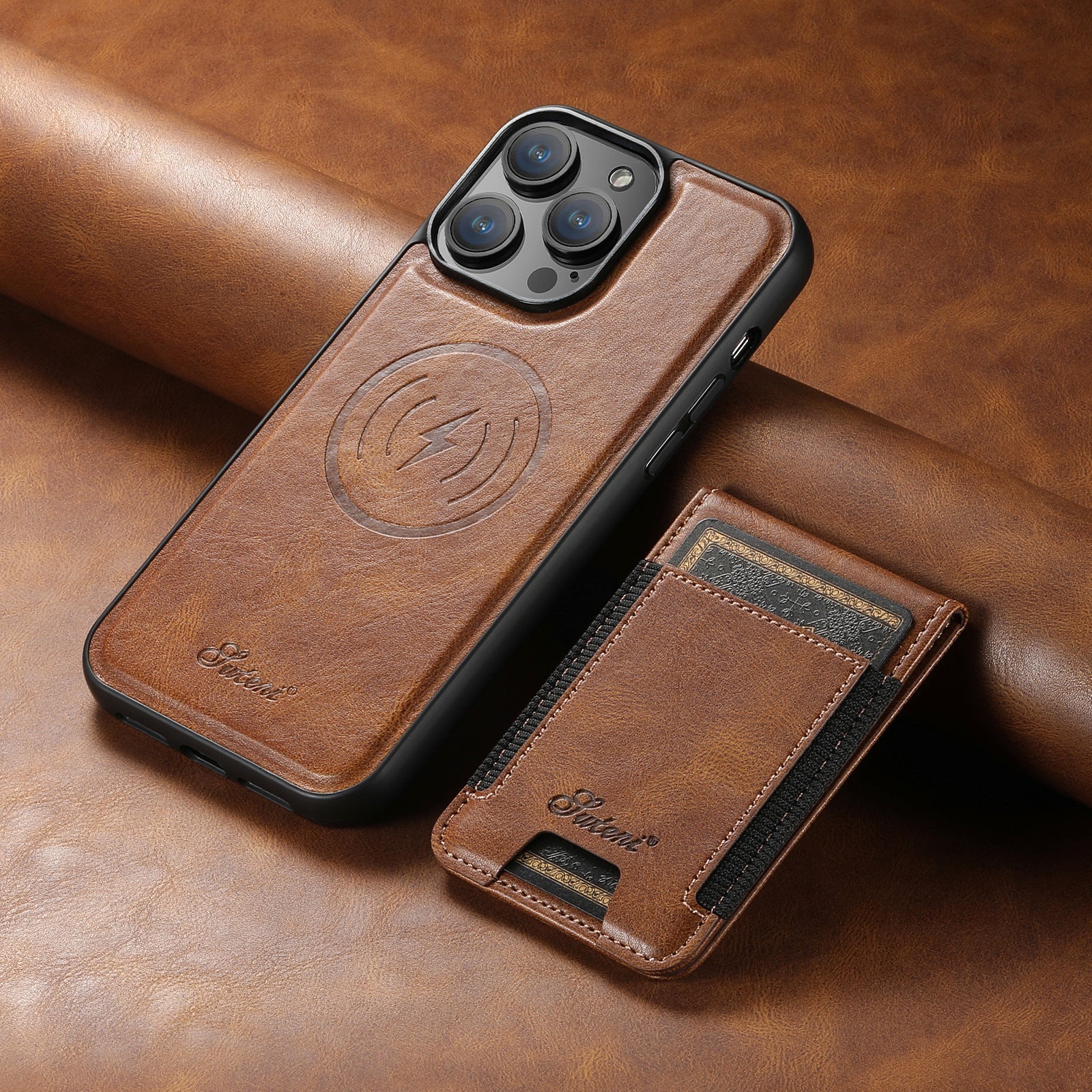 LuxLeather Case - Elegante Leren Telefoonhoes met MagSafe