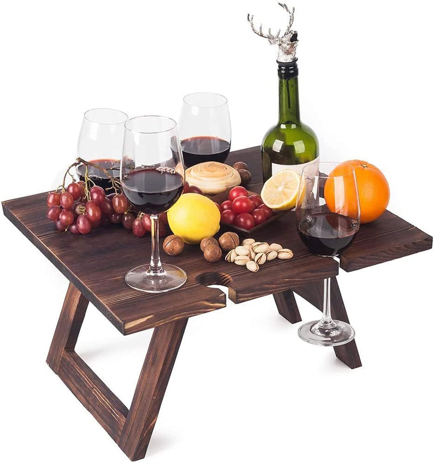 WoodenWine RackTable - Stijlvolle Draagbare Wijnopslag