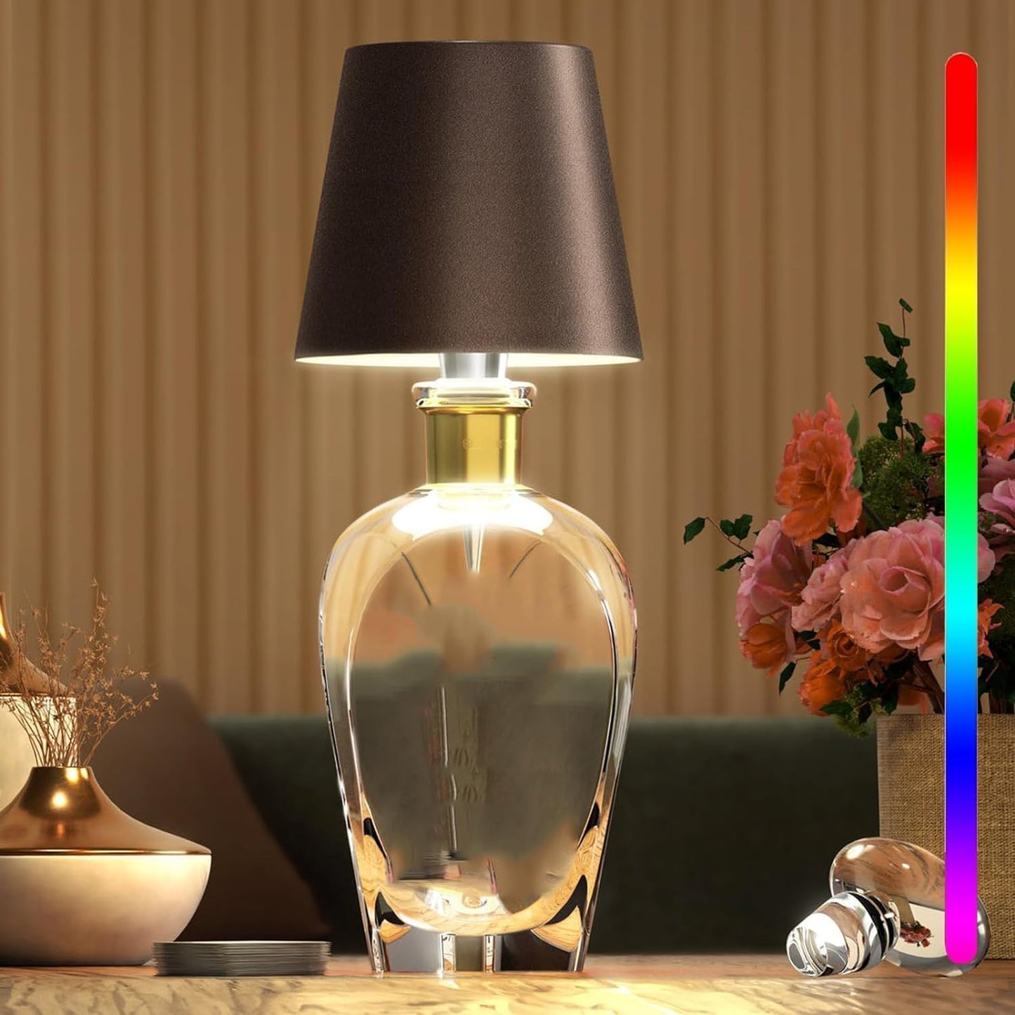 Elegante Verlichtingsfles met Touchbediening en USB Opladen