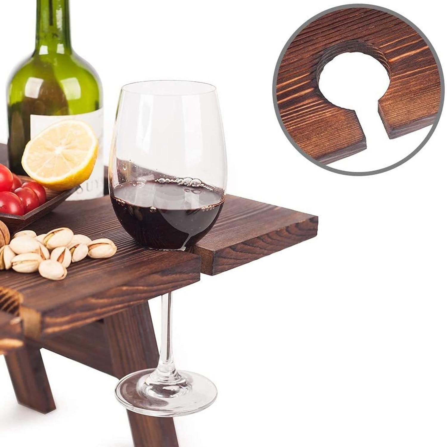WoodenWine RackTable - Stijlvolle Draagbare Wijnopslag