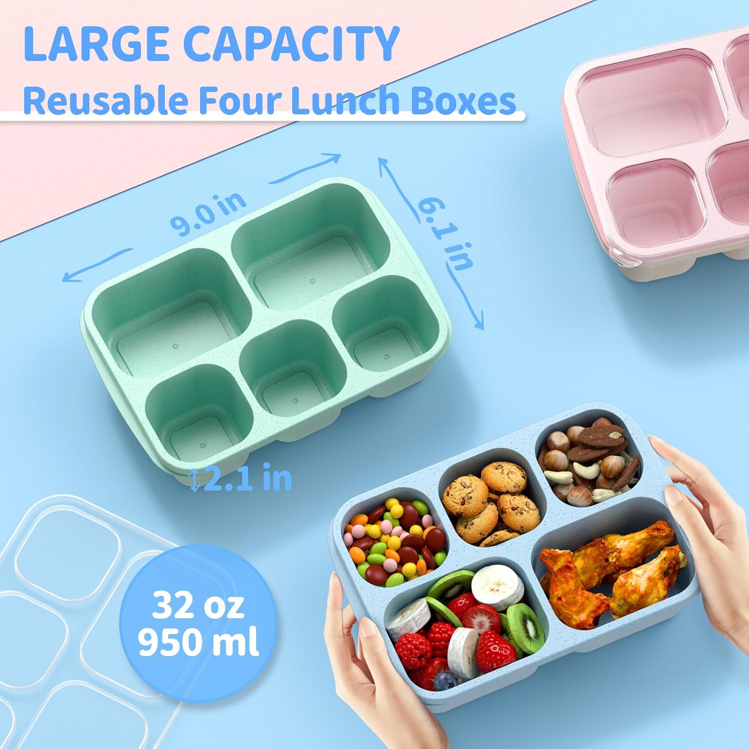BentoBox - Stijlvolle Maaltijd Containers Set 4-delig