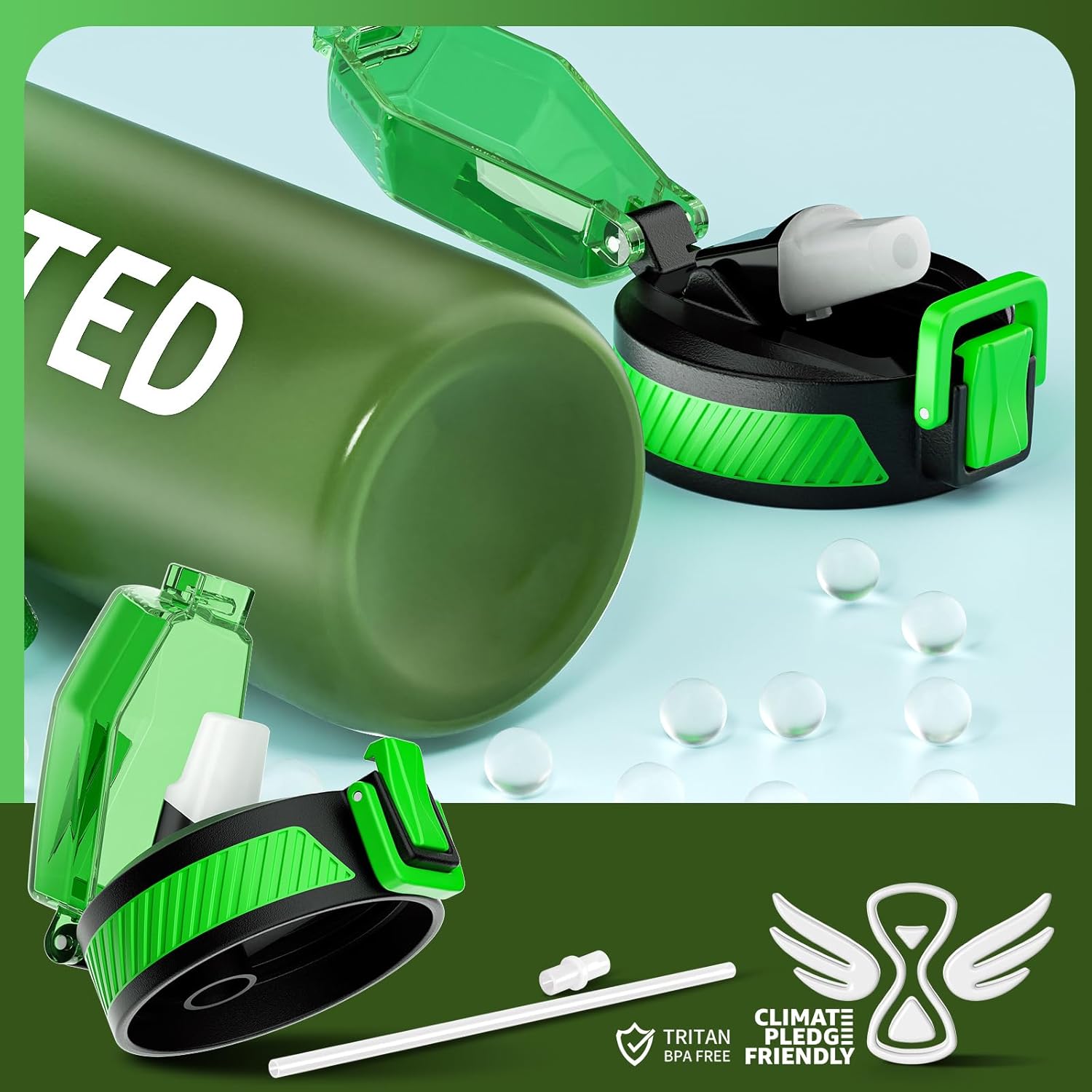 HydraFlow – Motiverende Sportfles met Rietje