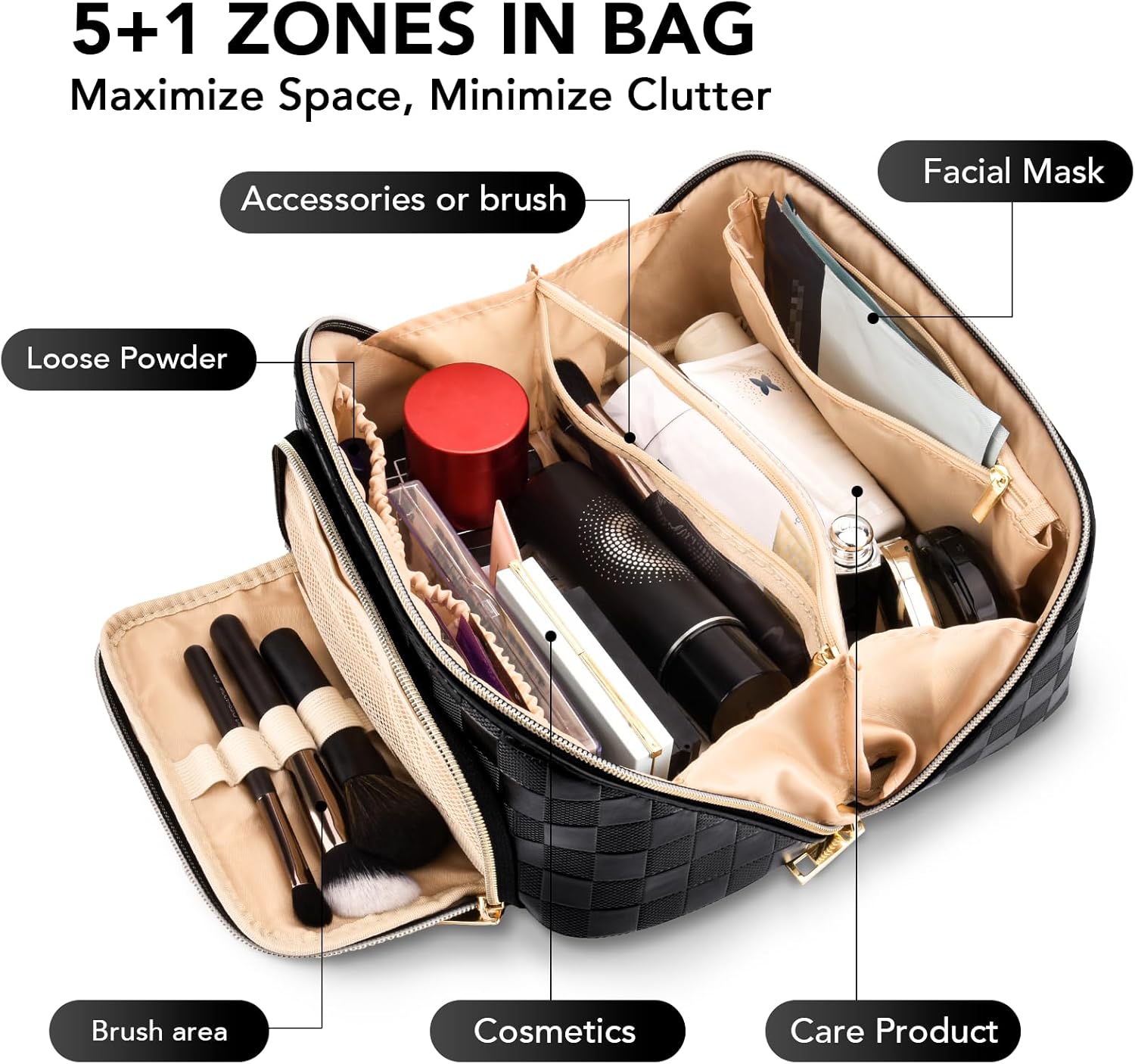 GlamBag - Waterdichte Make-up Reistas met Grote Capaciteit