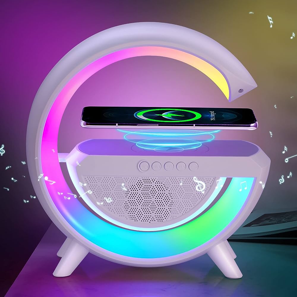 GlowHub - Multifuntionele Oplaadbare Speaker met Wekker en Sfeerlicht