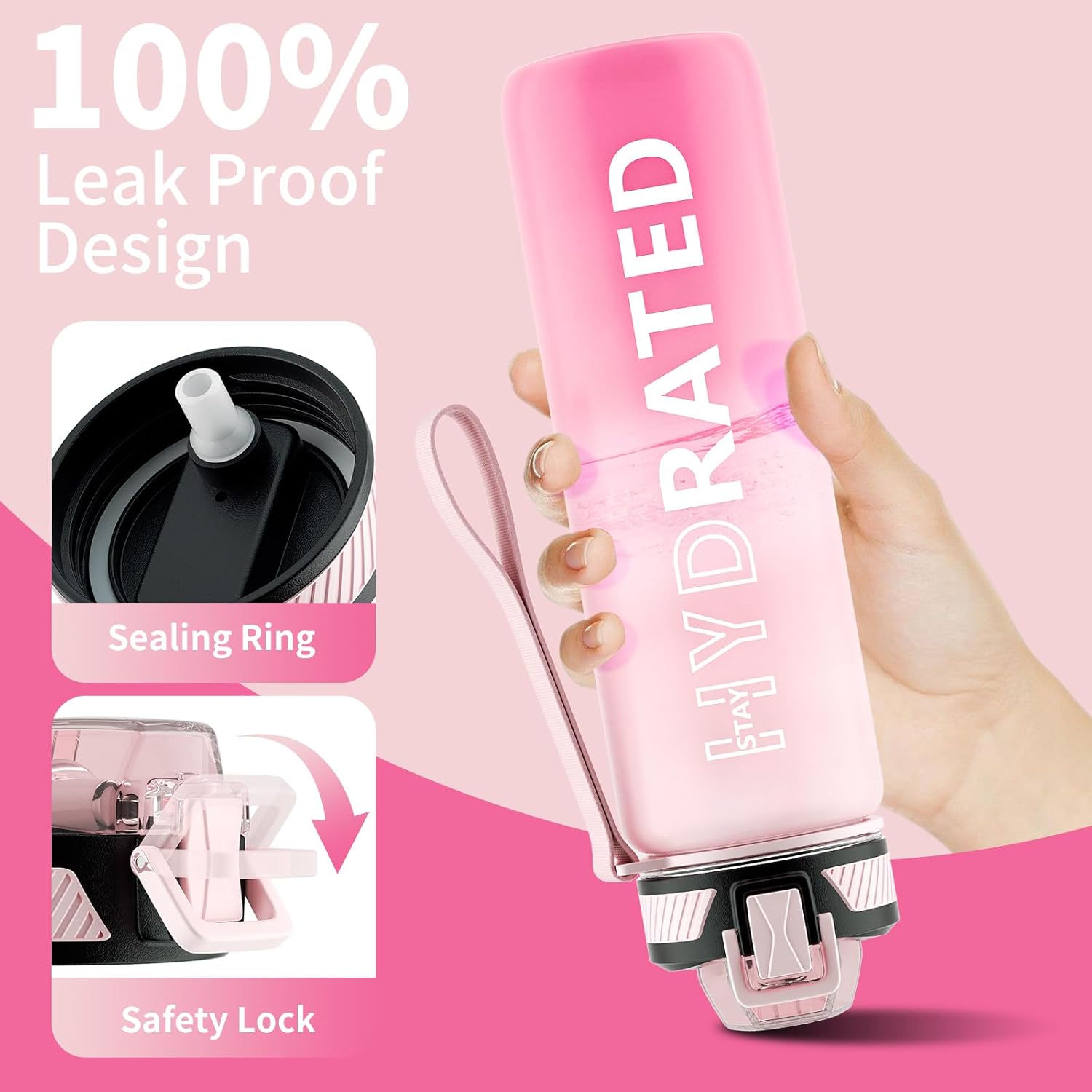 HydraFlow – Motiverende Sportfles met Rietje