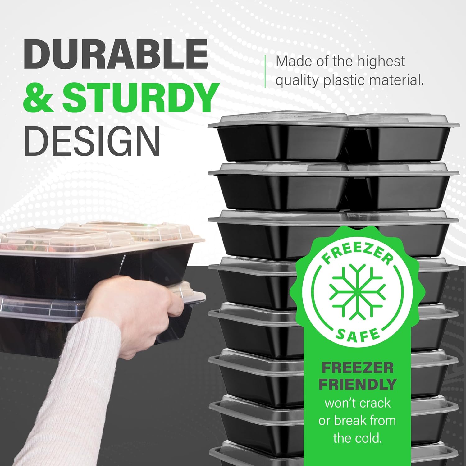 PrepMaster - Bento Dozen 3 Compartimenten 900ml (20 stuks)