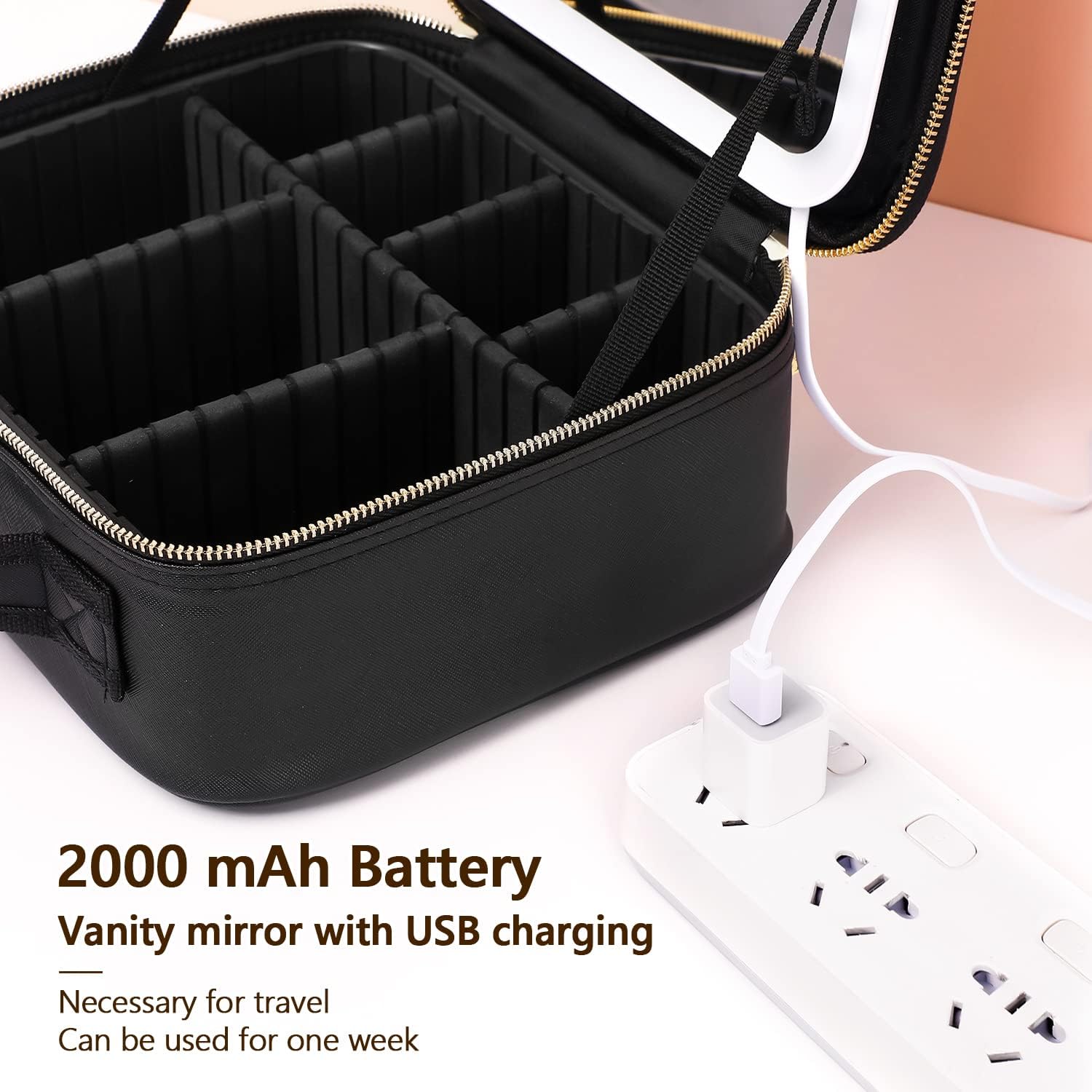 TravelGlow - Luxe Make-up Organizer met Verlichte Spiegel