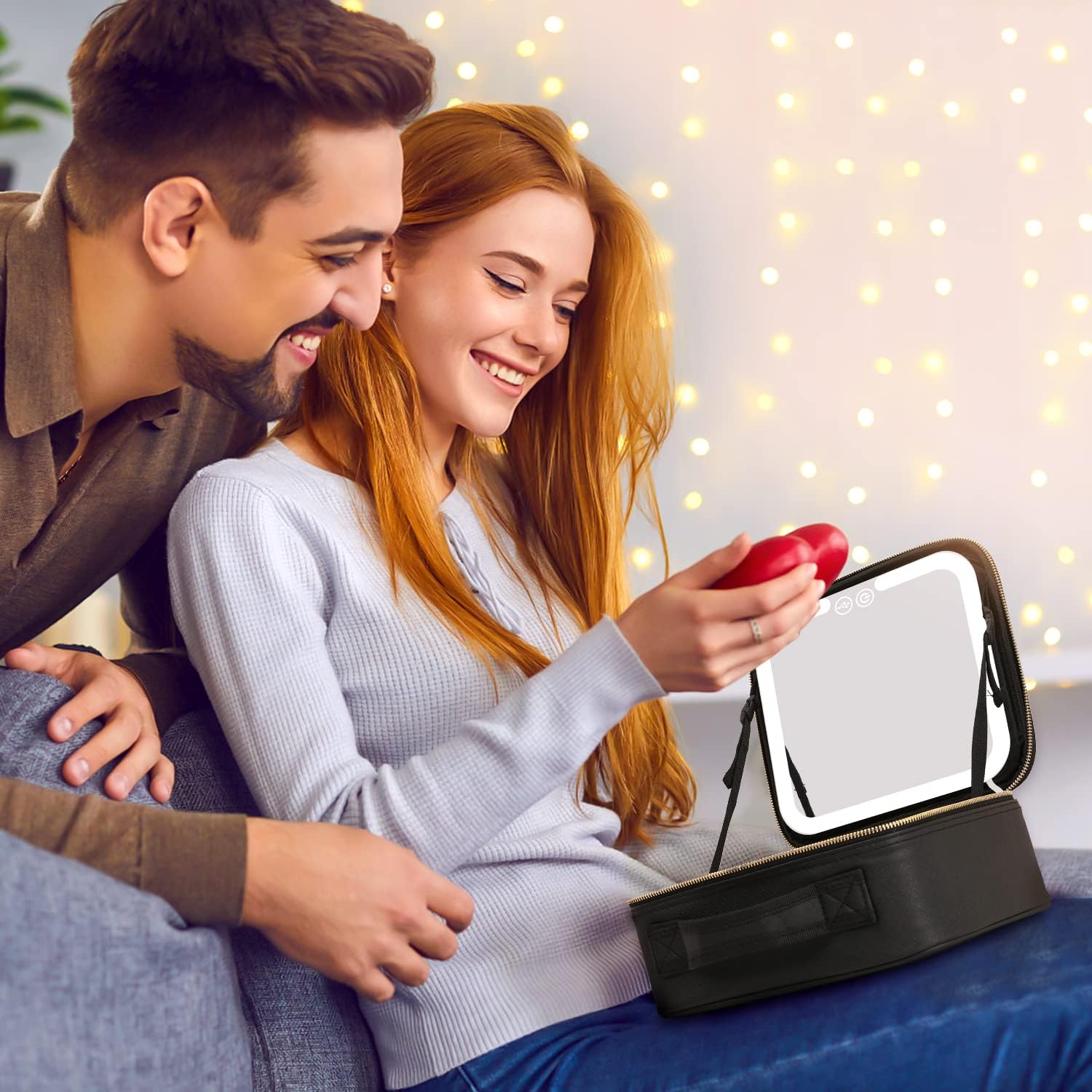 TravelGlow - Luxe Make-up Organizer met Verlichte Spiegel