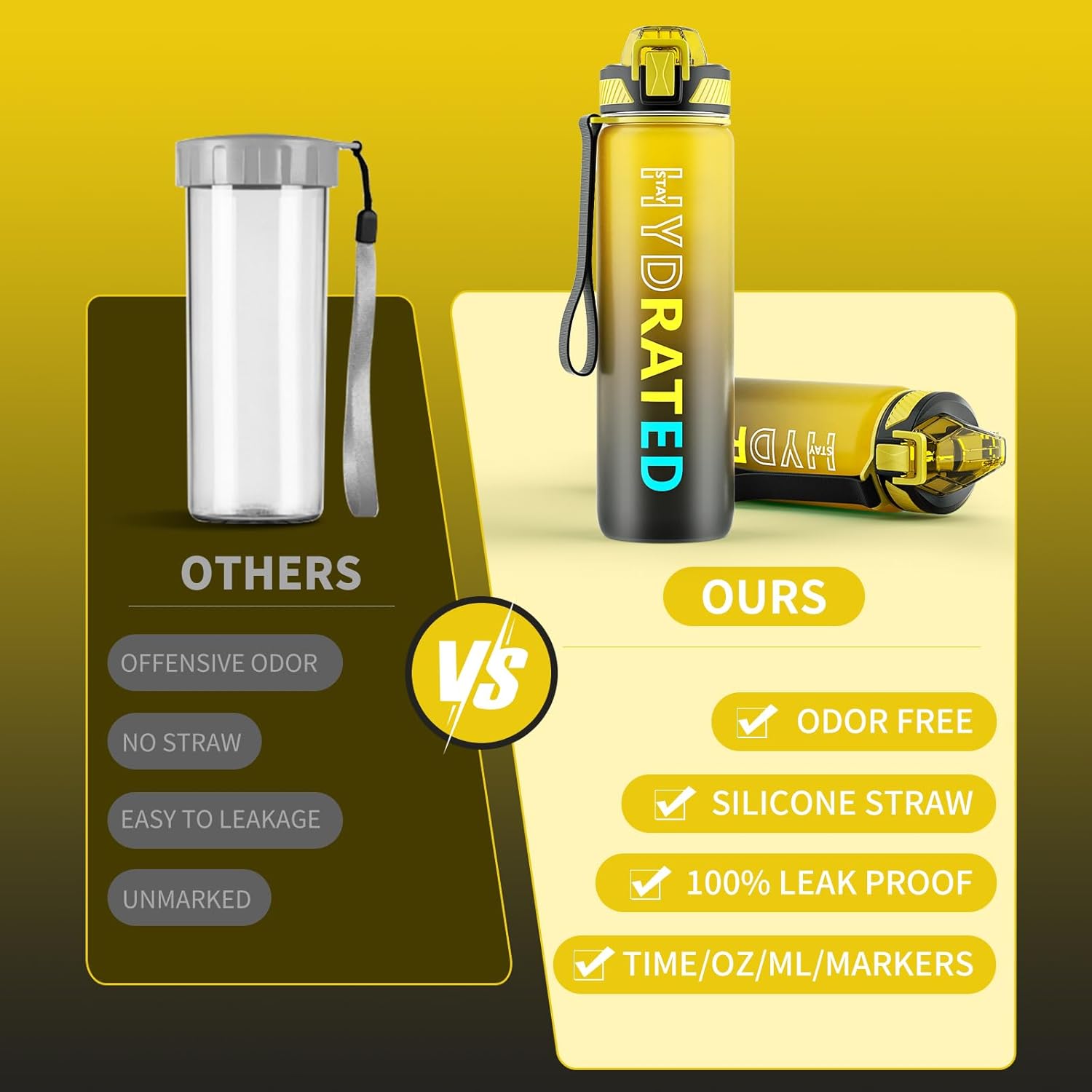 HydraFlow – Motiverende Sportfles met Rietje