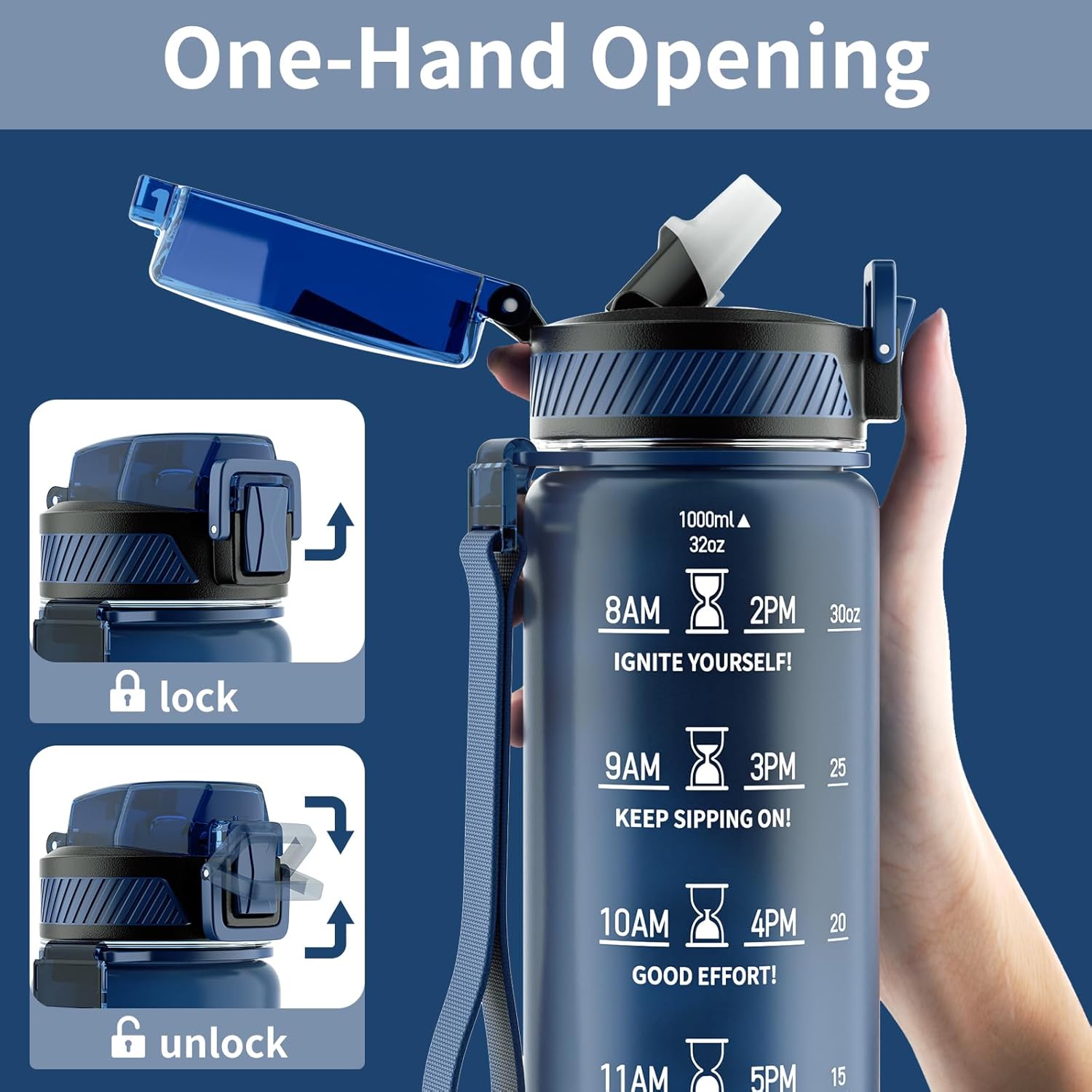 HydraFlow – Motiverende Sportfles met Rietje