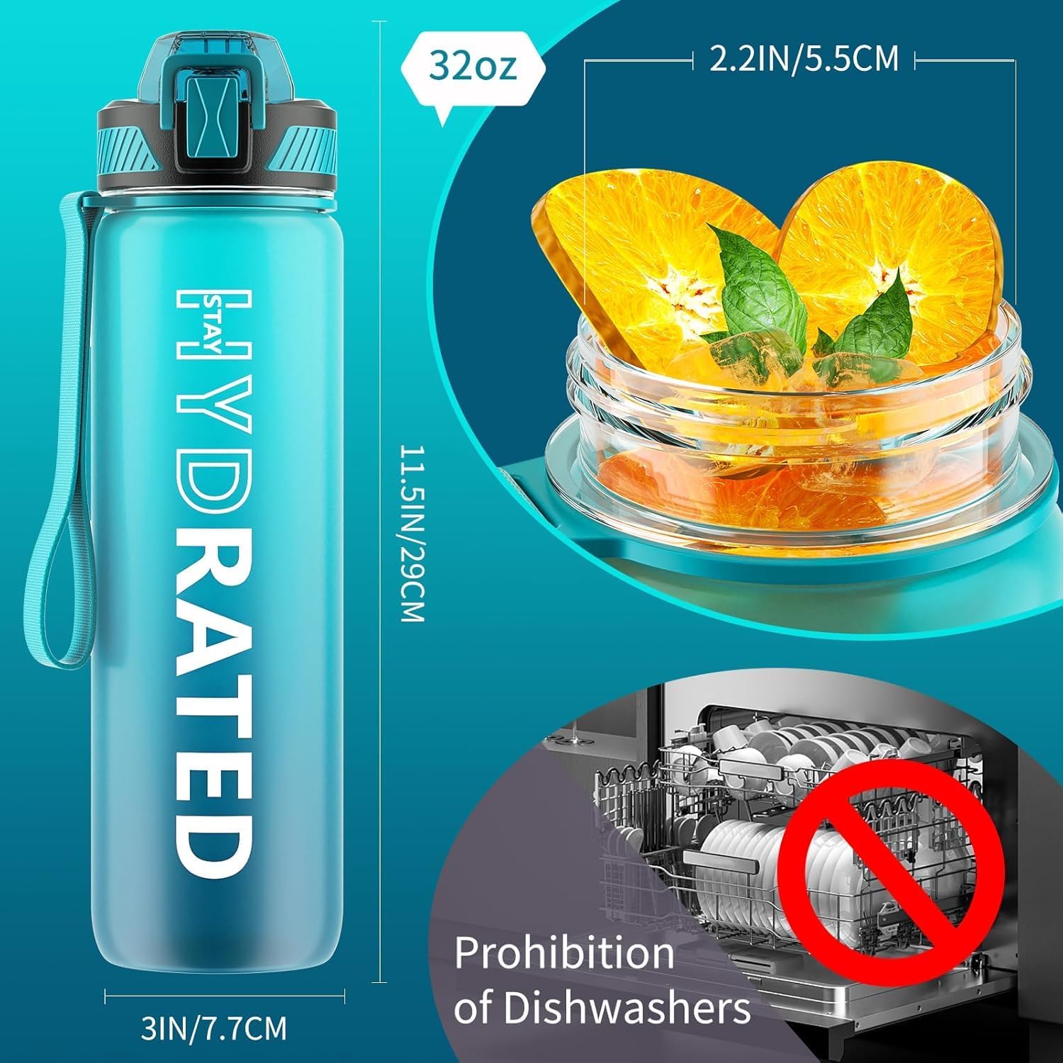 HydraFlow – Motiverende Sportfles met Rietje