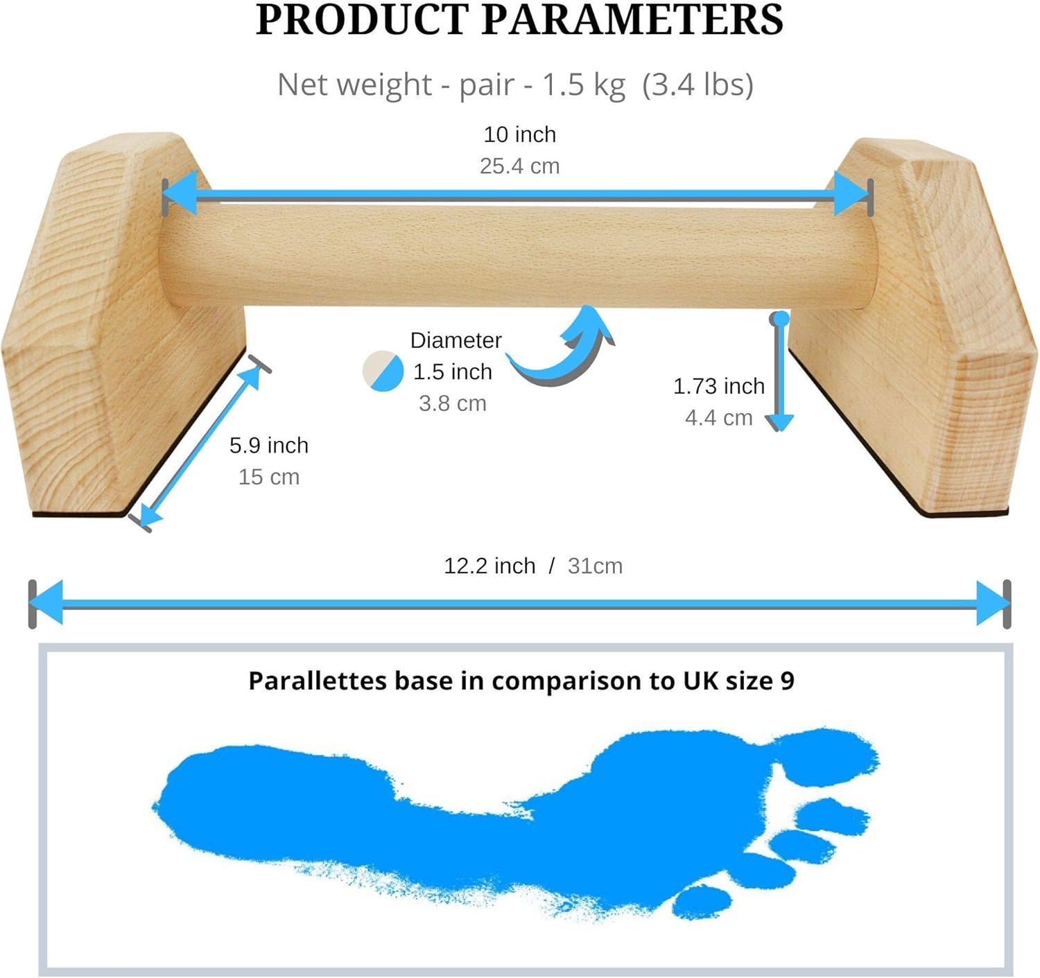 Calisthenics PowerBars – Stevige Houten Push-Up Steunen