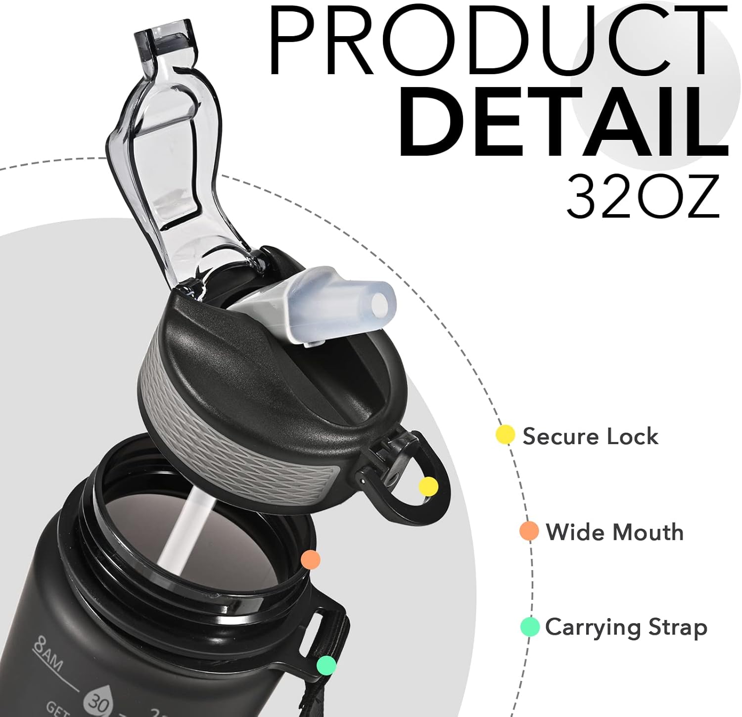 HydraBoost – Trendy Motivational Drinkfles 900ml