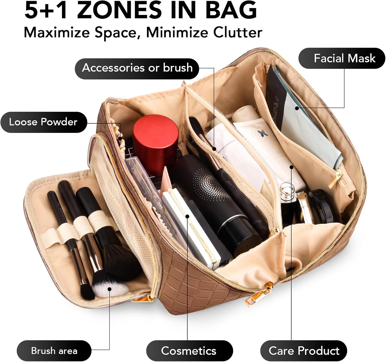 GlamBag - Waterdichte Make-up Reistas met Grote Capaciteit