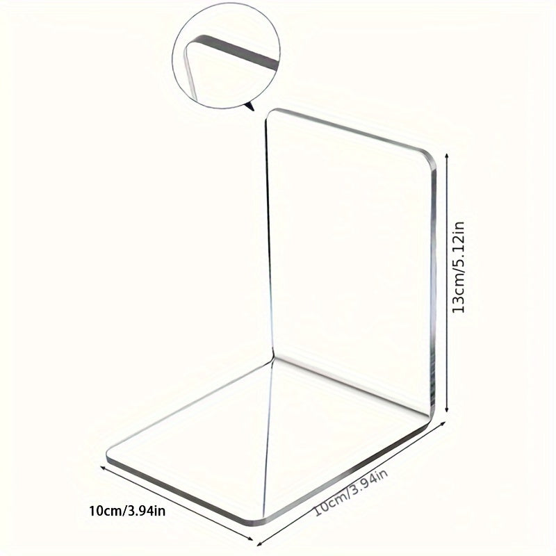 ClearView - Elegante L-vormige Boekenstandaard van Acryl