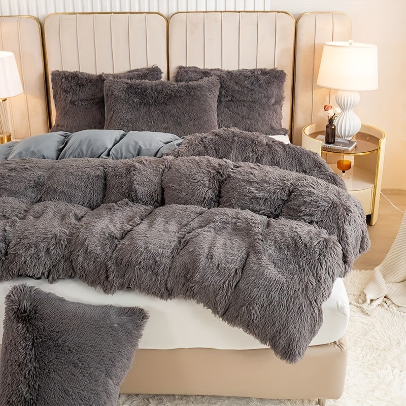 Ultrazachte Pluche Dekbedovertrek Set met Rits - Luxe & Comfort