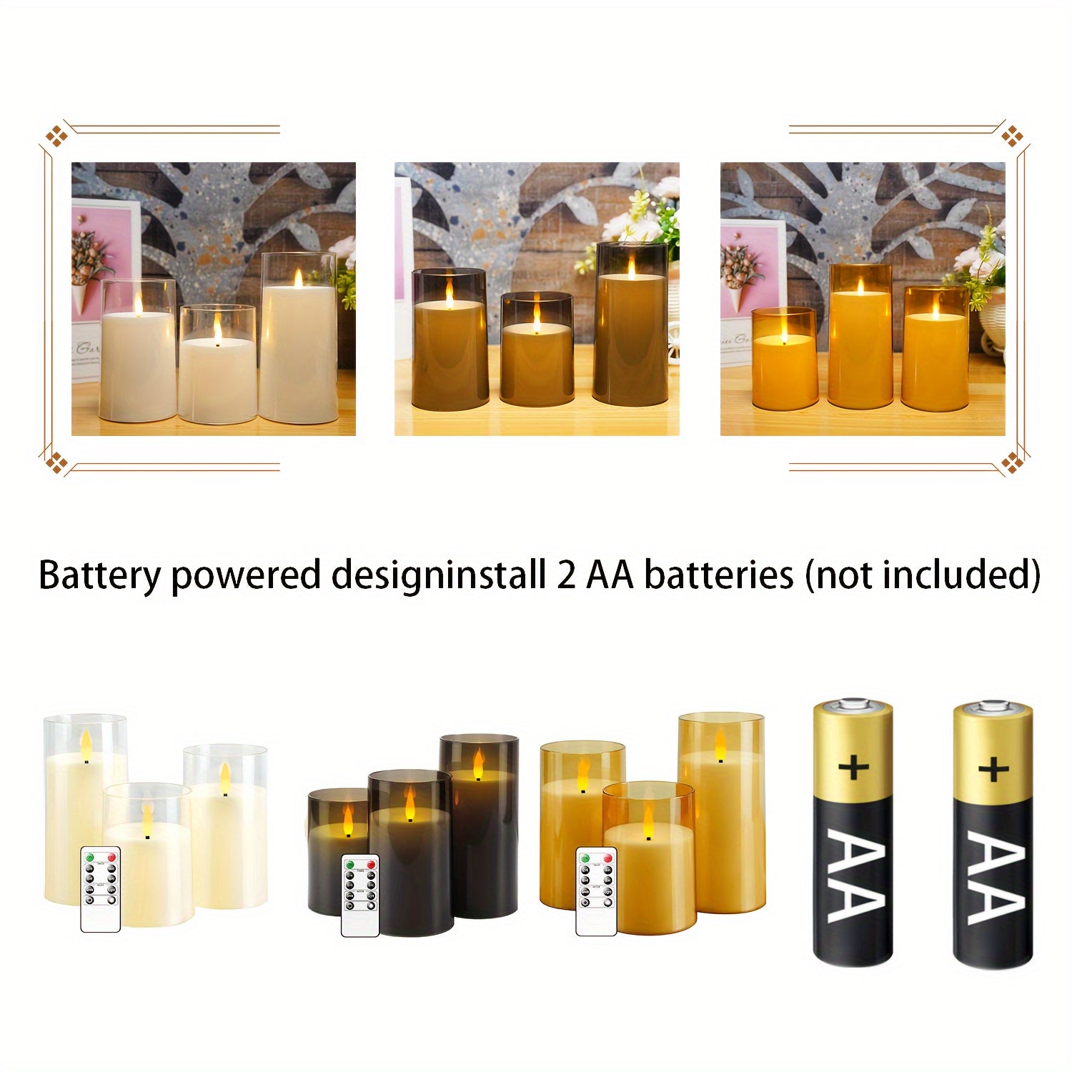 FlamelessGlow – Grijze LED Kaars met Timer