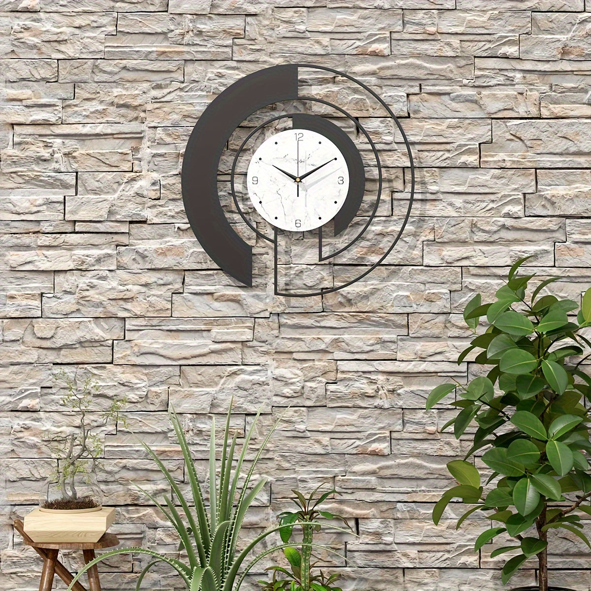 GeoClock - Elegante Zwarte Geometrische Muurklok