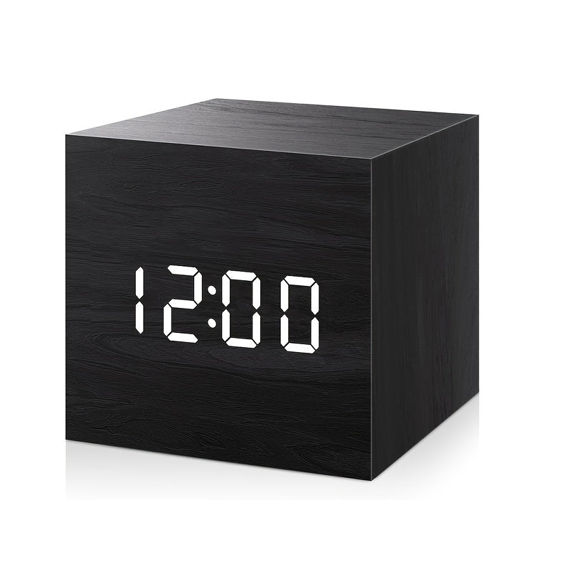 WoodTime Clock – Stijlvolle Houten Wekker met LED Display