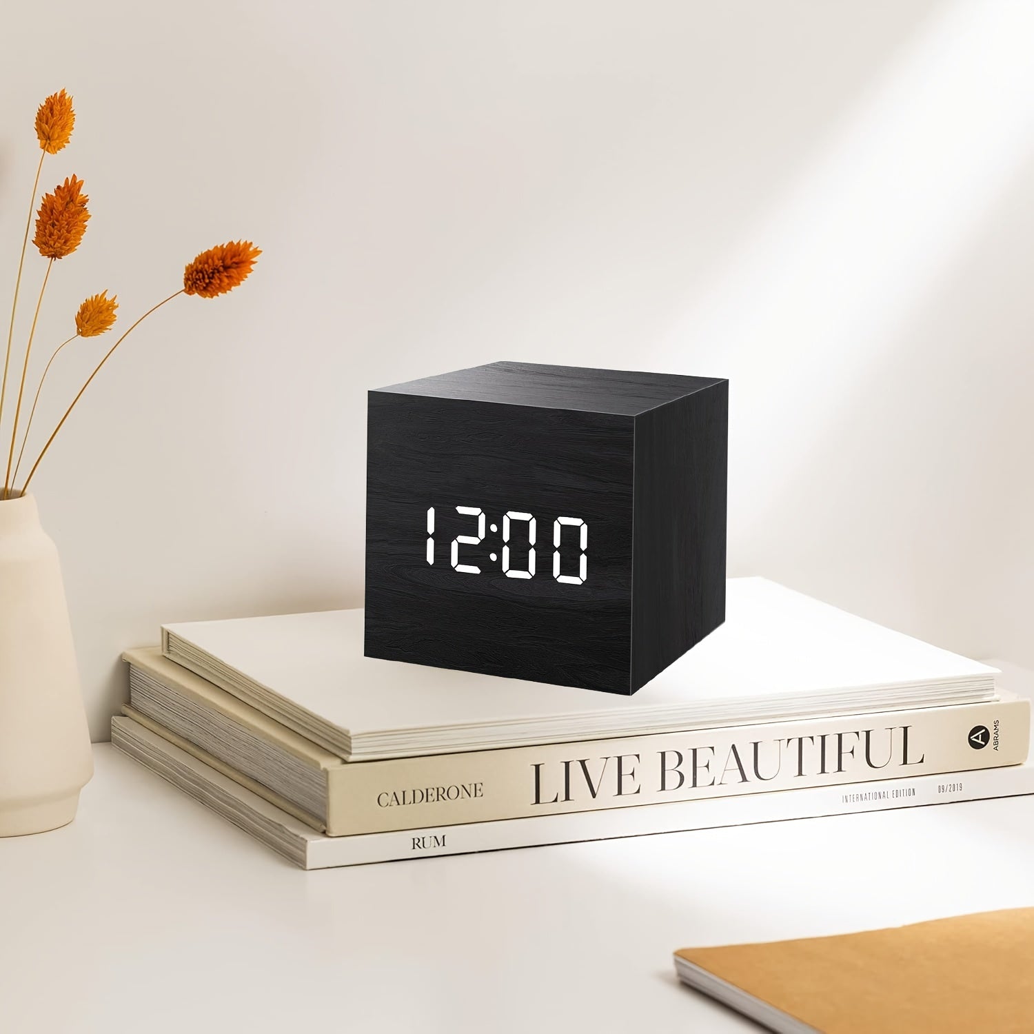 WoodTime Clock – Stijlvolle Houten Wekker met LED Display