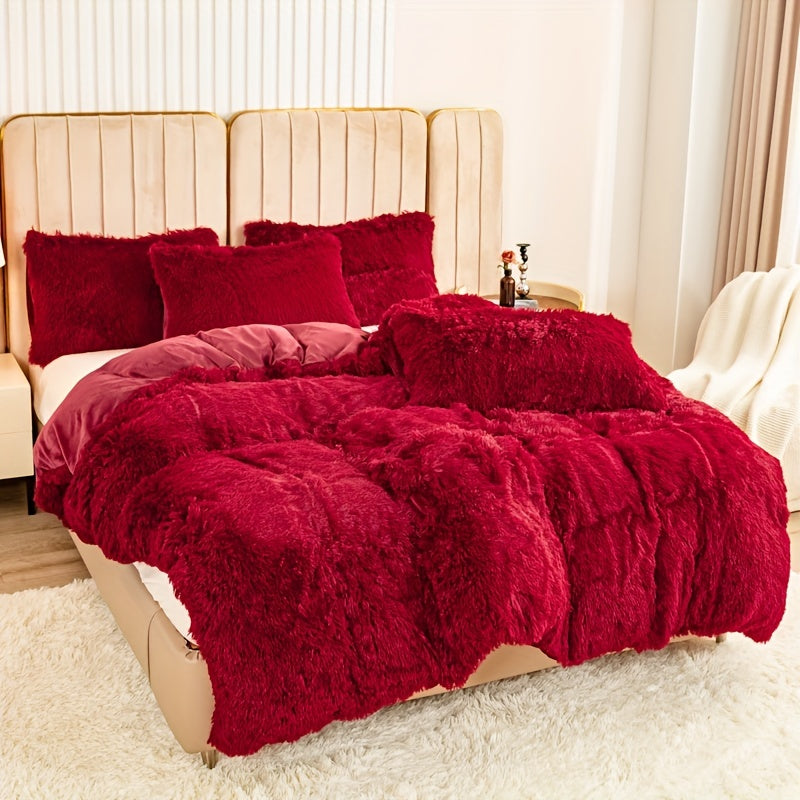 Ultrazachte Pluche Dekbedovertrek Set met Rits - Luxe & Comfort