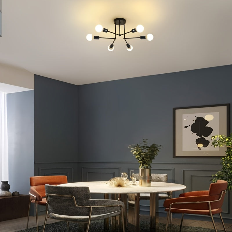 RetroGlow - Industriële 6-Lichts Plafondverlichting