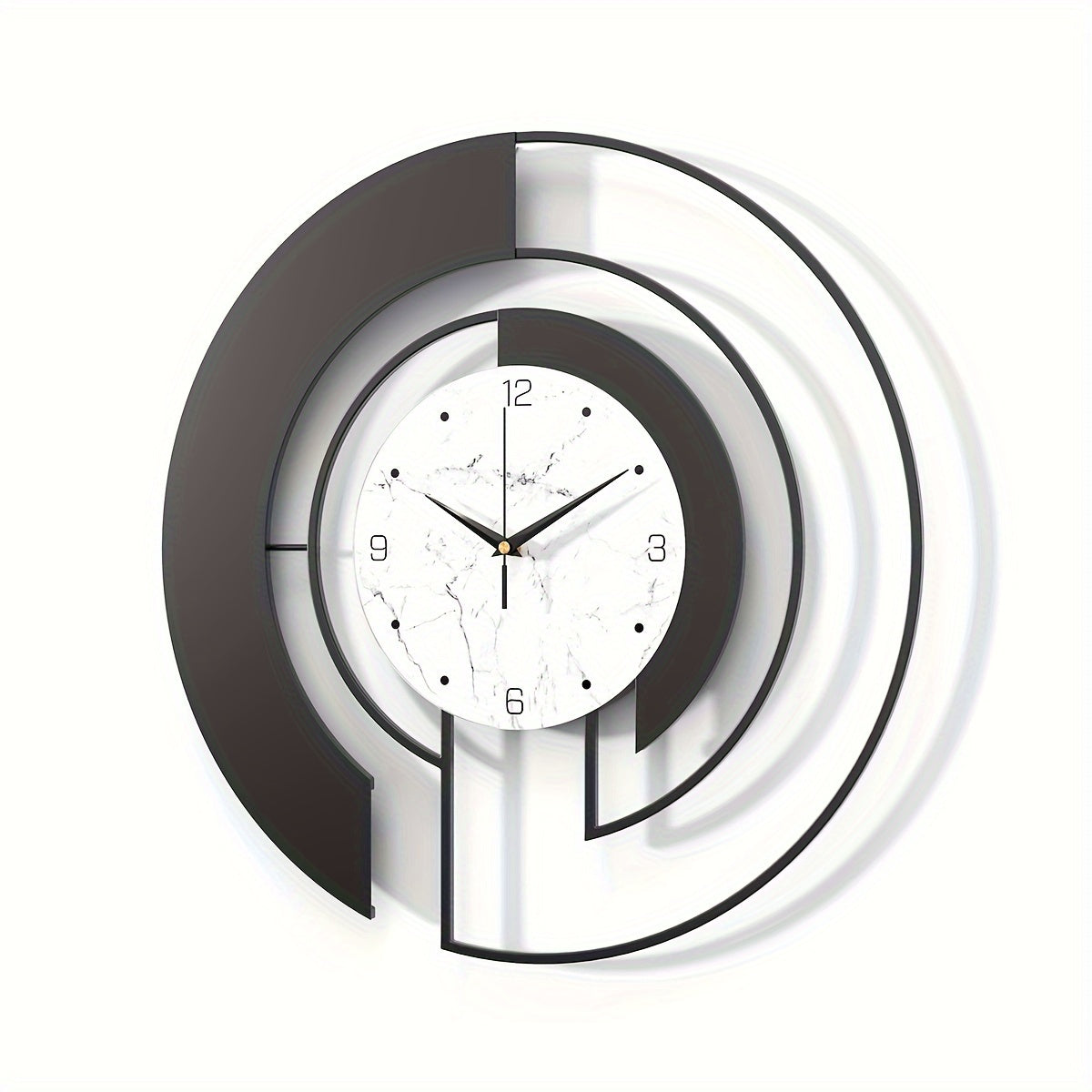 GeoClock - Elegante Zwarte Geometrische Muurklok