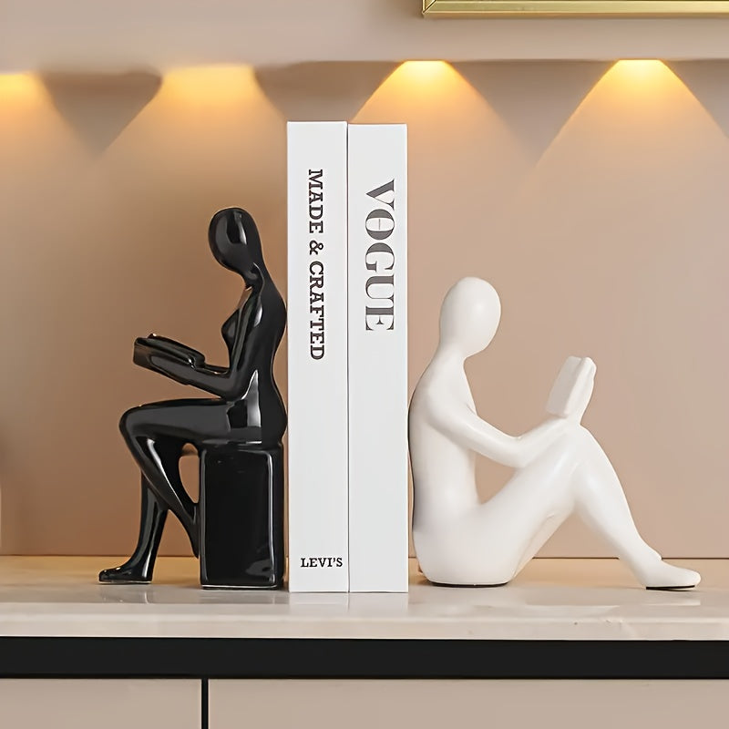 LuxeCeramic - Abstracte Keramische Boekensteunen voor Elegante Interieurs