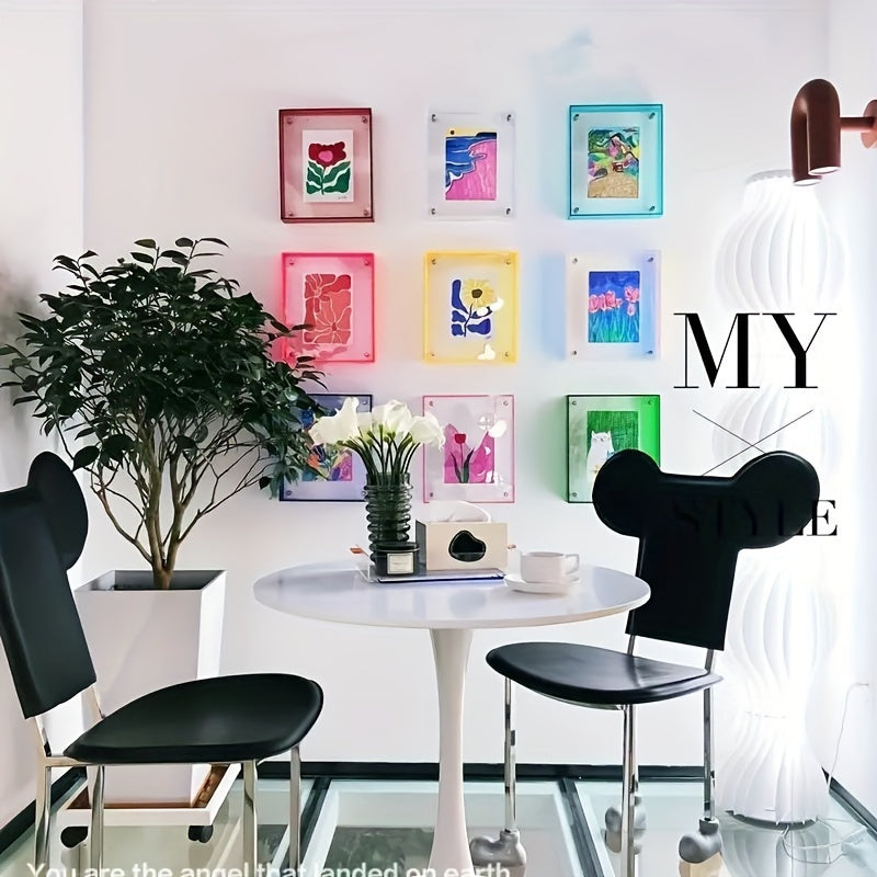 VividFrame – Kleurrijke Transparante Fotolijst voor Muur en Tafel