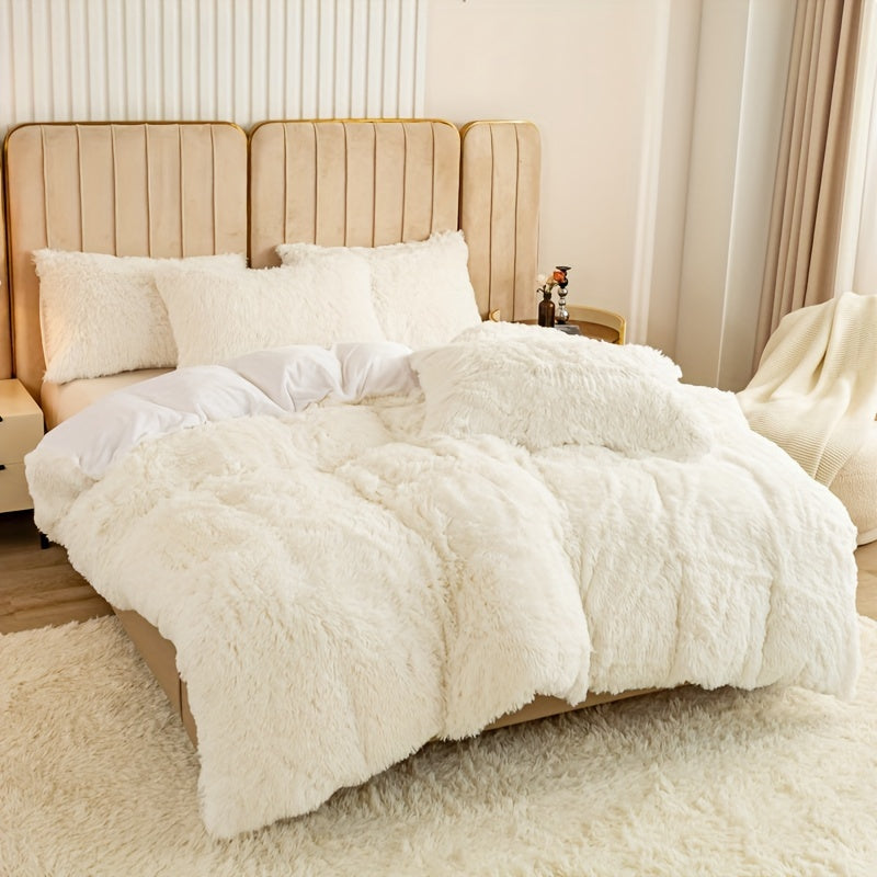Ultrazachte Pluche Dekbedovertrek Set met Rits - Luxe & Comfort
